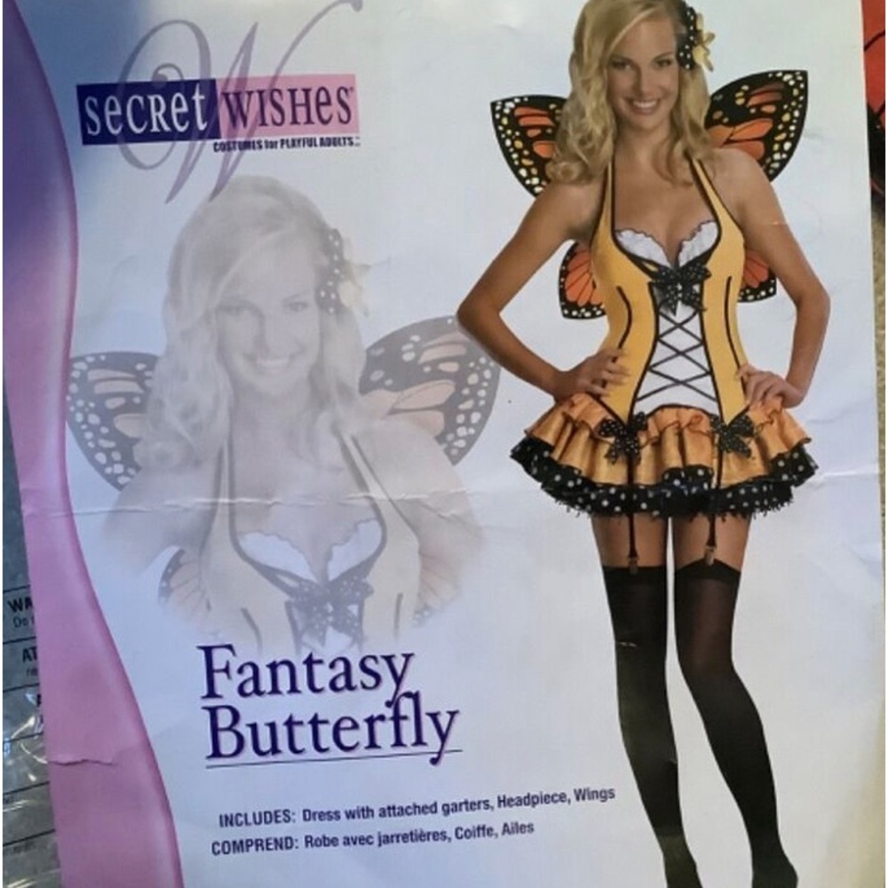 Secret Wishes Women's Fantasy Butterfly Costume Halloween Cosplay Sz XS